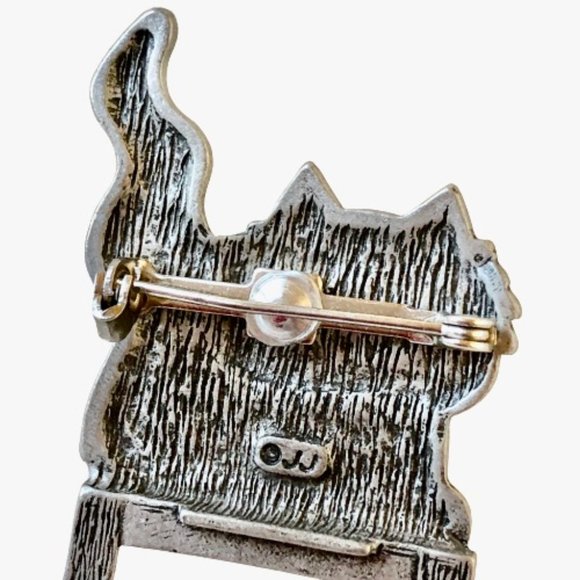 JJ Jonette Pewter Brooch Cool Kitty Cat in Sunglasses Photo Frame Scarf Pin - Picture 4 of 8